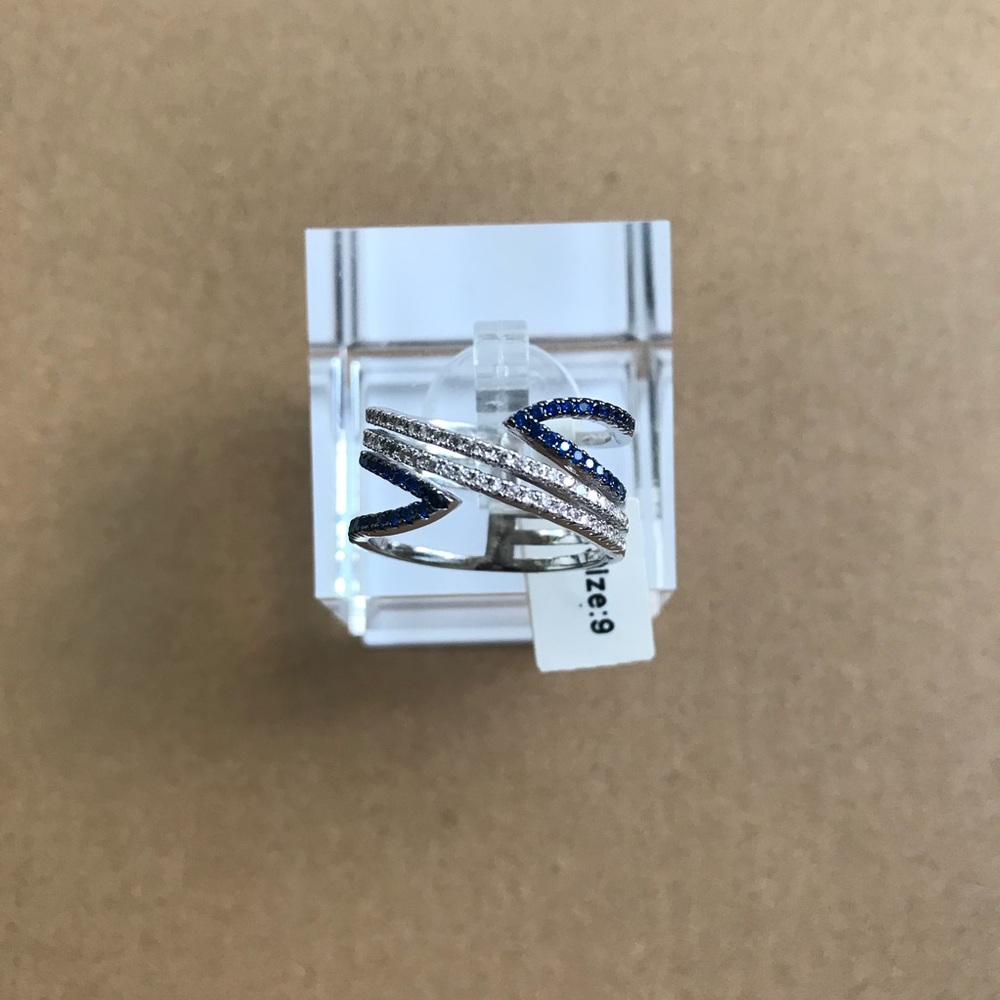 Blue & Clear Mirco Pave Ring